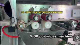 Υψηλής απόδοσης 5-30 υπολογιστές Pocket Wipes Automatic Manufacturing Packaging Line